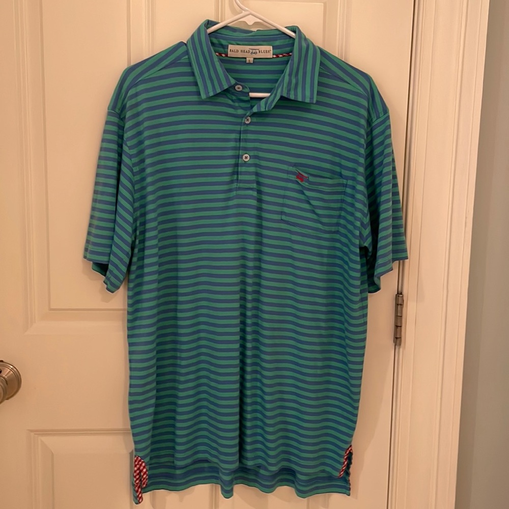 Bald Head Blues Johnny-O striped polo men’s L